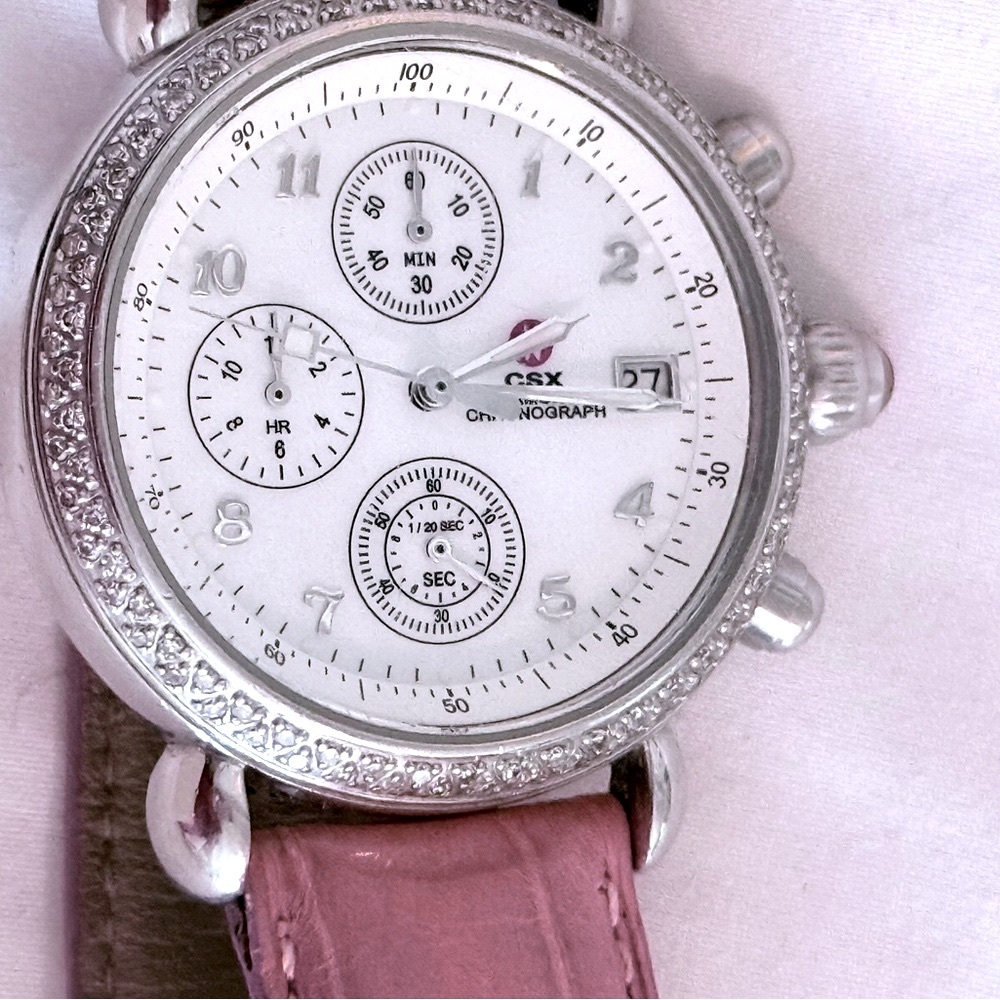 Chic Michele CXS Diamond Chronograph Watch. Vintage.